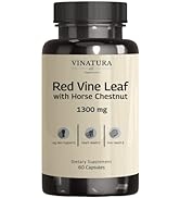 VINATURA Red Vine Leaf Horse Chestnut 1300mg *USA Made and Tested* Circulation and Vein Support f...