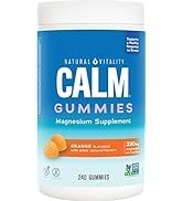 Natural Vitality Calm, Magnesium Citrate Supplement, Stress Relief Gummies, Supports a Healthy Re...