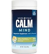 Natural Vitality Calm Mind, Magnesium Citrate + L-Theanine Powder, Supports a Healthy Response to...