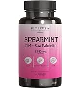 VINATURA Spearmint Leaf Capsules Supplement - 1380mg/serving, Enhanced with DIM & Saw Palmetto, f...