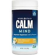 Natural Vitality Calm Mind, Magnesium Citrate + L-Theanine Powder, Supplement for Stress Relief, ...