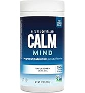 Natural Vitality Calm Mind, Magnesium Citrate + L-Theanine Powder, Supplement for Stress Relief, ...