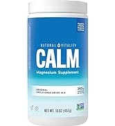 Natural Vitality Calm, Magnesium Citrate Supplement, Anti-Stress Drink Mix Powder - Gluten Free, ...