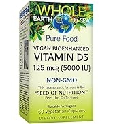 Whole Earth & Sea from Natural Factors, Vitamin D3 5000 IU (125 mcg), Whole Food Supplement, Vega...