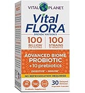 Vital Planet - Vital Flora Advanced Biome Shelf Stable Probiotic with 100 Billion Cultures and 10...