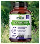 Zazzee Myo-Inositol + D-Chiro + Vitex, 120 Vegan Capsules, Optimal 40:1 Inositol Ratio, with 500 mg