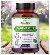 Zazzee Organic Vitex, 500 mg Strength, 120 Vegan Capsules, Organic, Potent 4:1 ratio optimal dose