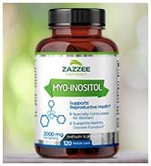 Zazzee Myo-Inositol 120 Vegan Capsules, 2000 mg per Serving, 100% Pure, Premium Grade, Vegan, Non...