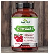 Zazzee D-Mannose 180 Vegan Capsules, 1000 mg per Serving, Pure, Potent and Fast-Acting, Manose