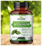 Zazzee Extra Strength Bitter Melon 25:1 Extract, 9000 mg Strength, 150 Vegan Capsules, 10% Bitter